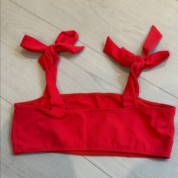 Free People Intimately Red Tie-Strap Bralette Top SZ M - Picture 4 of 4